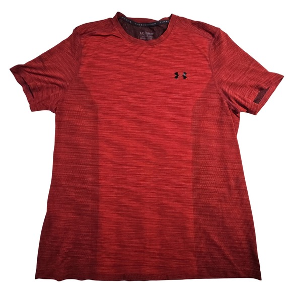 Under Armour Mens 2XL Red HeatGear Short Sleeve Athletic Shirt Gym - Picture 1 of 6